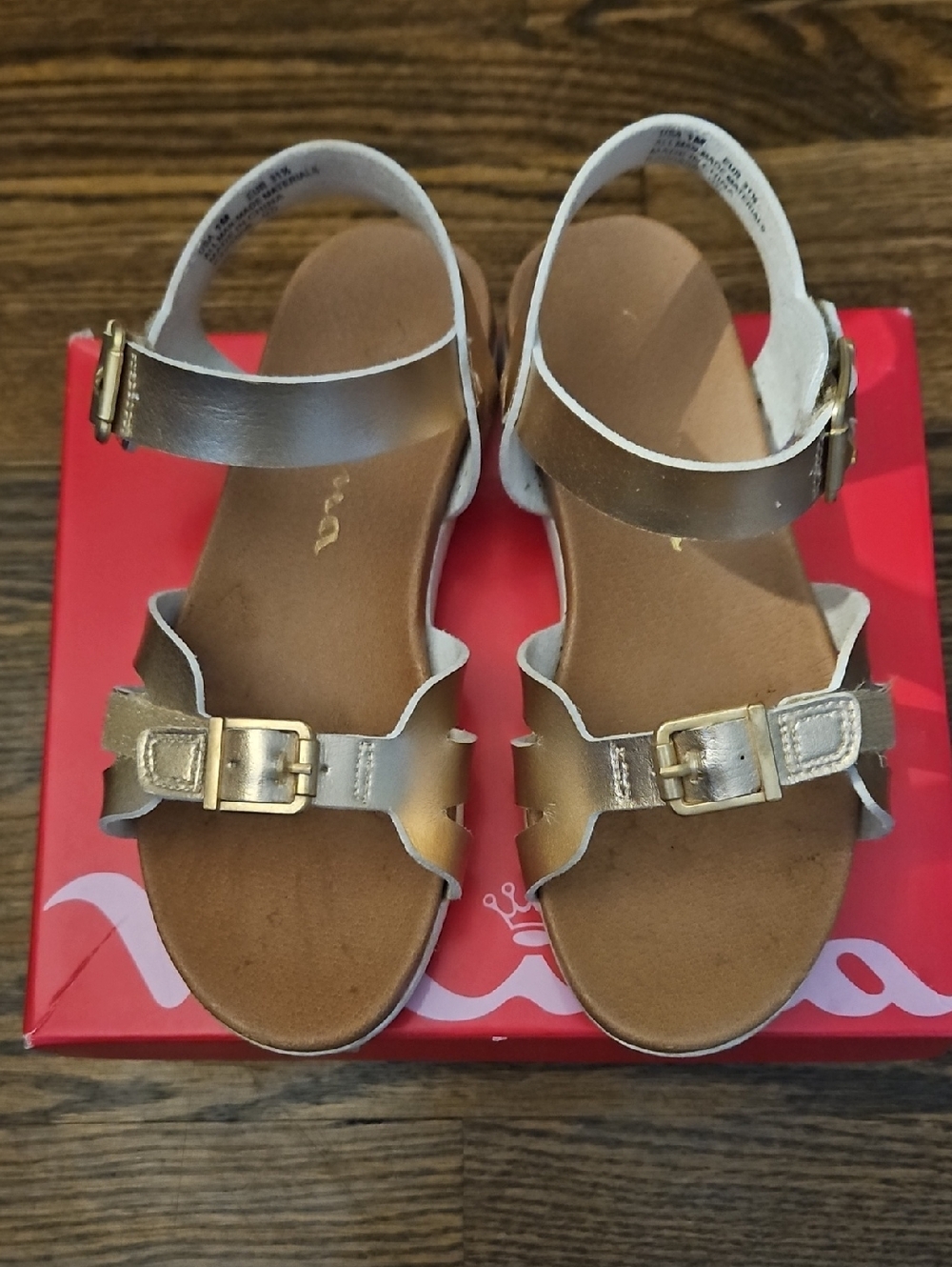 Nina Girls Metallic Gold Strappy Buckle Sandals